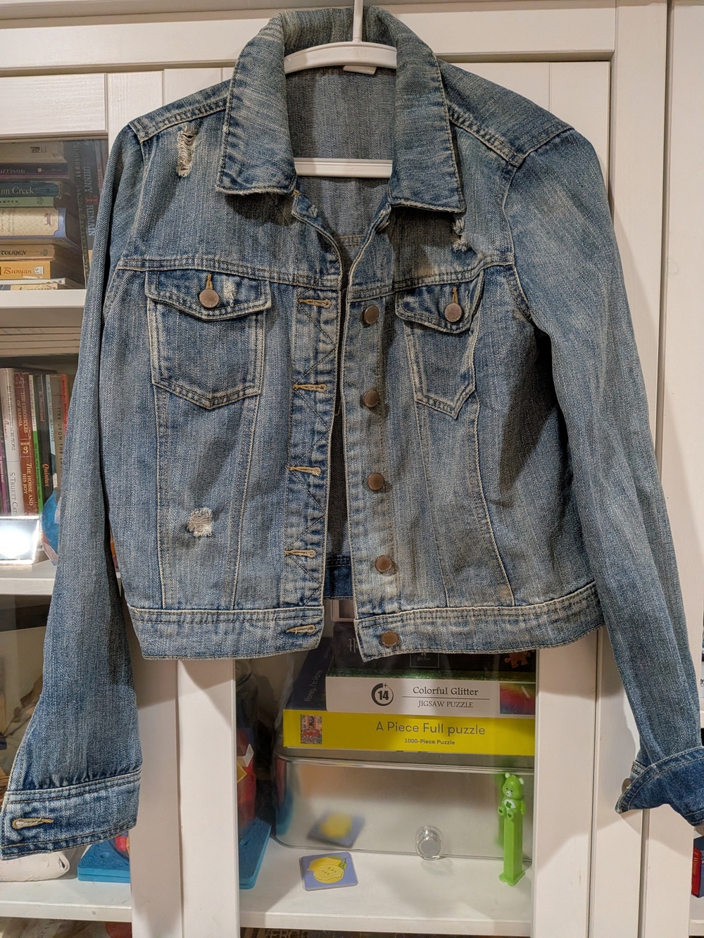 Tinseltown Light Wash Distressed Denim Jacket
